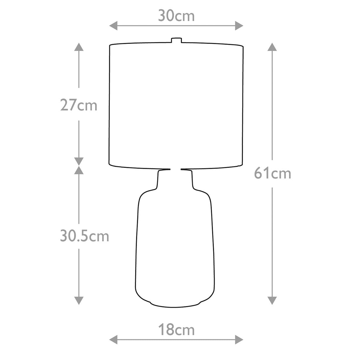 Bacari 1-flammige kleine Tischlampe - Blau und Grau mit hellgrauem Schirm - Elsteadlighting - leuchtengrosshandel24