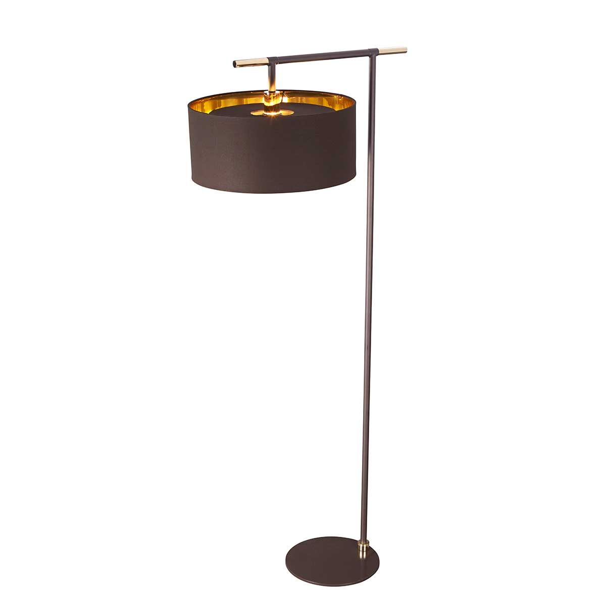 Balance 1-flammige Stehlampe - Braun/Poliertes Messing mit braunem Schirm - Elsteadlighting - leuchtengrosshandel24