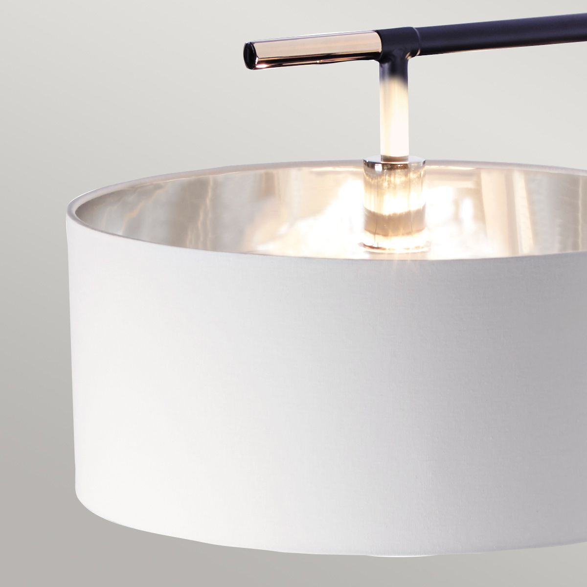 Balance 1-flammige Stehlampe - Schwarz/Poliertes Nickel mit weißem Schirm - Elsteadlighting - leuchtengrosshandel24