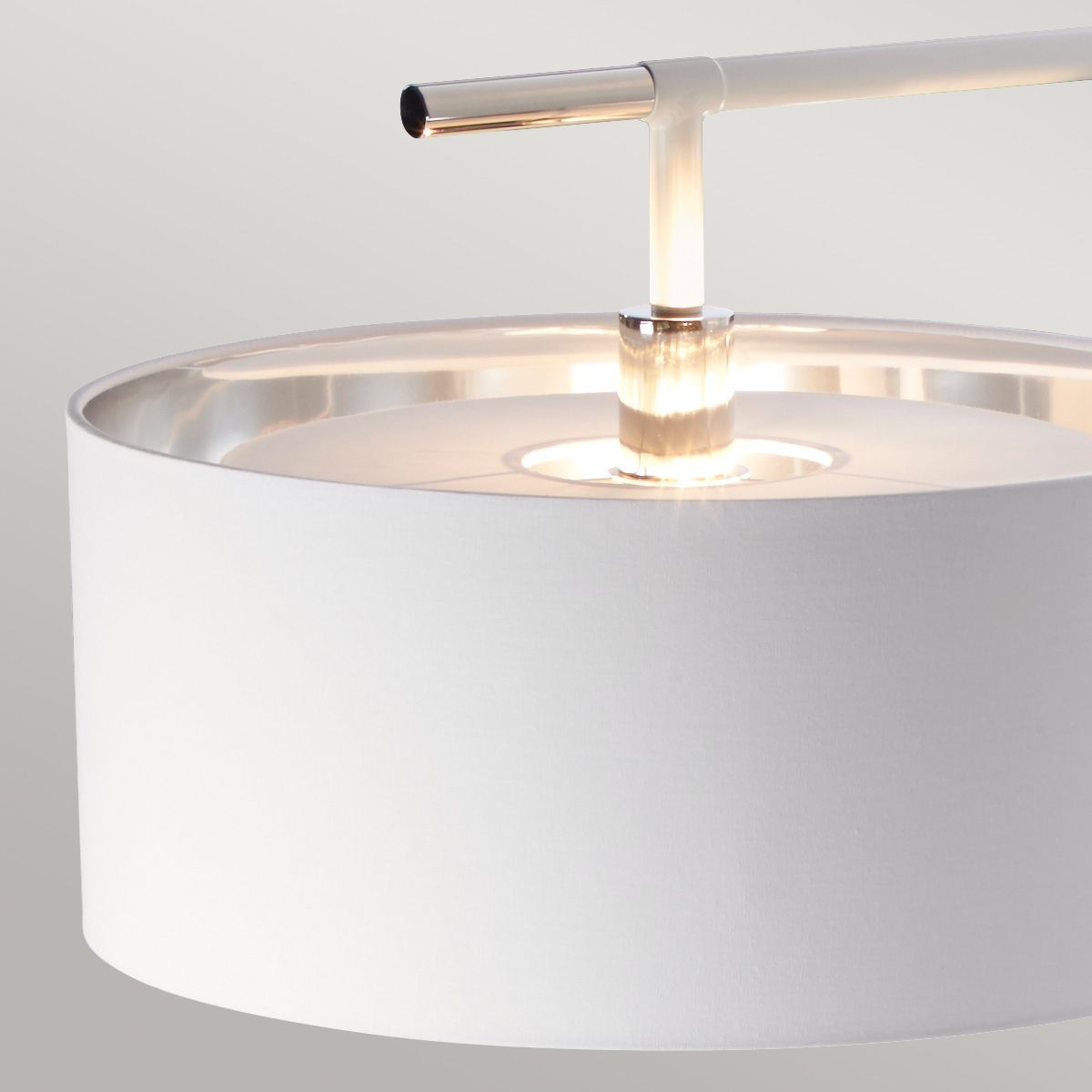 Balance 1-flammige Stehlampe - Weiß/Poliertes Nickel mit weißem Schirm - Elsteadlighting - leuchtengrosshandel24