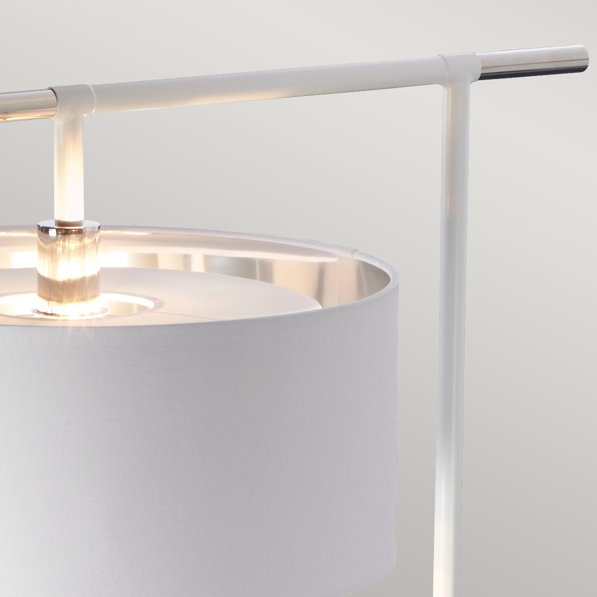 Balance 1-flammige Stehlampe - Weiß/Poliertes Nickel mit weißem Schirm - Elsteadlighting - leuchtengrosshandel24