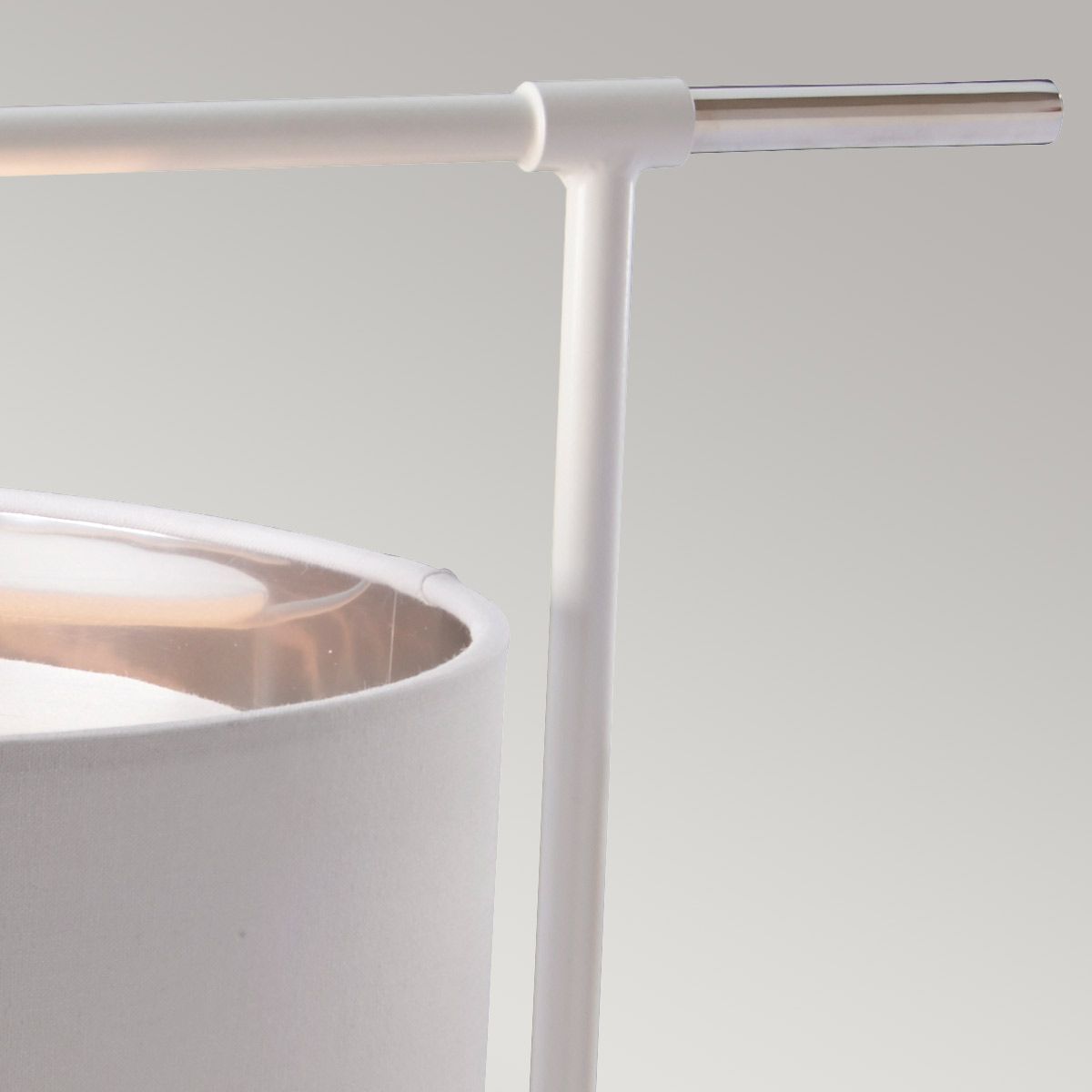 Balance 1-flammige Tischlampe - Weiß/Poliertes Nickel mit weißem Schirm - Elsteadlighting - leuchtengrosshandel24