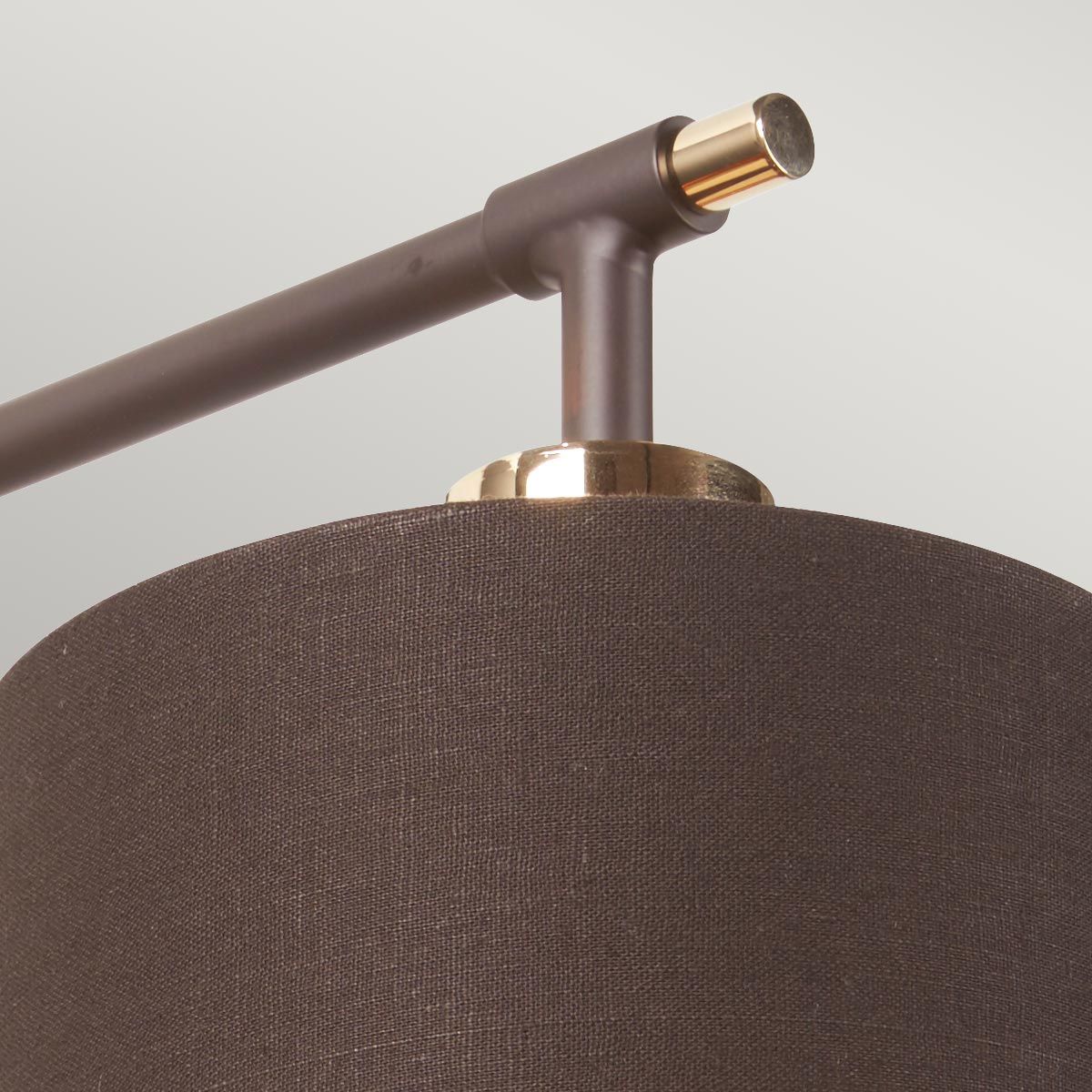 Balance 1-flammige Wandleuchte - Braun/Messing poliert mit braunem Schirm - Elsteadlighting - leuchtengrosshandel24