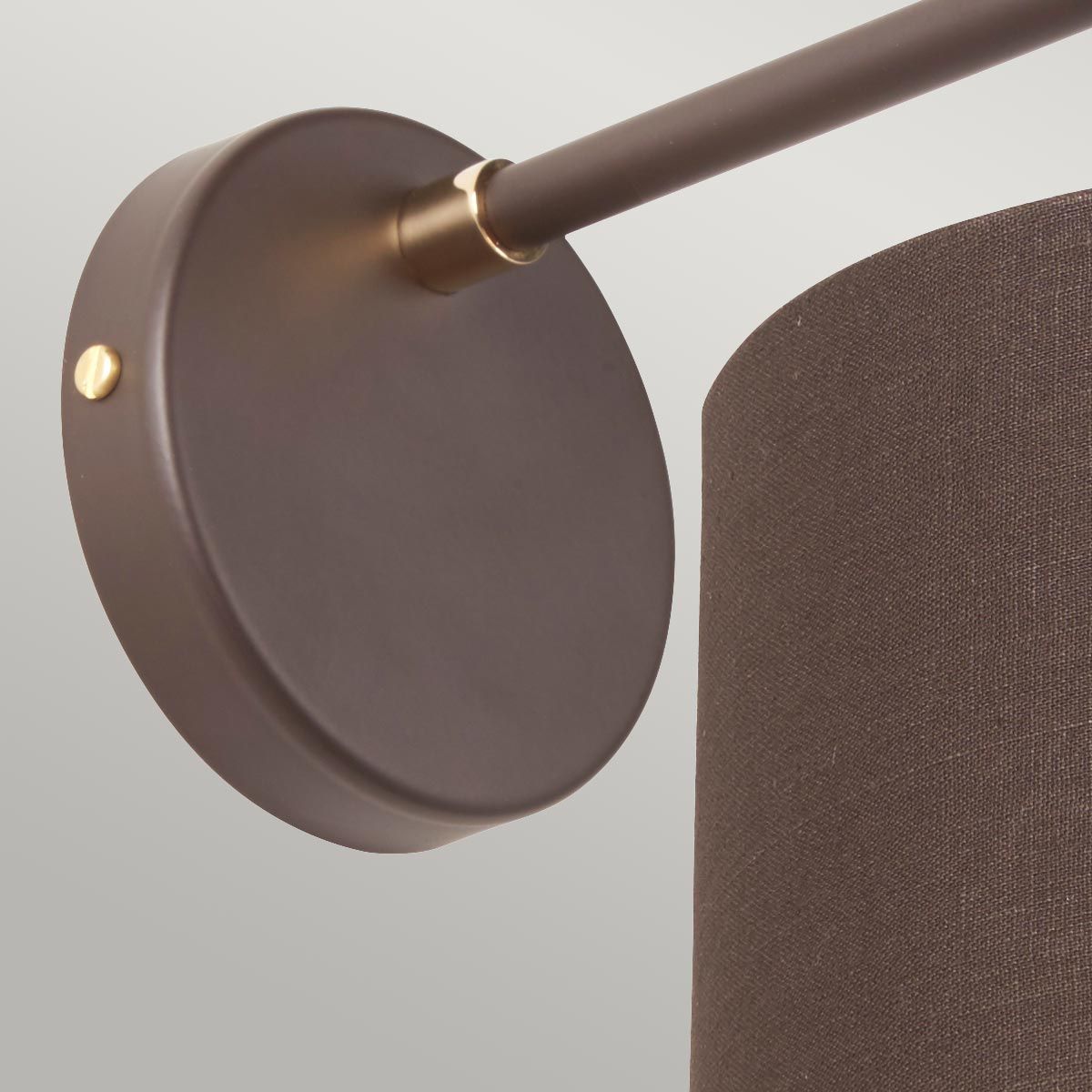 Balance 1-flammige Wandleuchte - Braun/Messing poliert mit braunem Schirm - Elsteadlighting - leuchtengrosshandel24