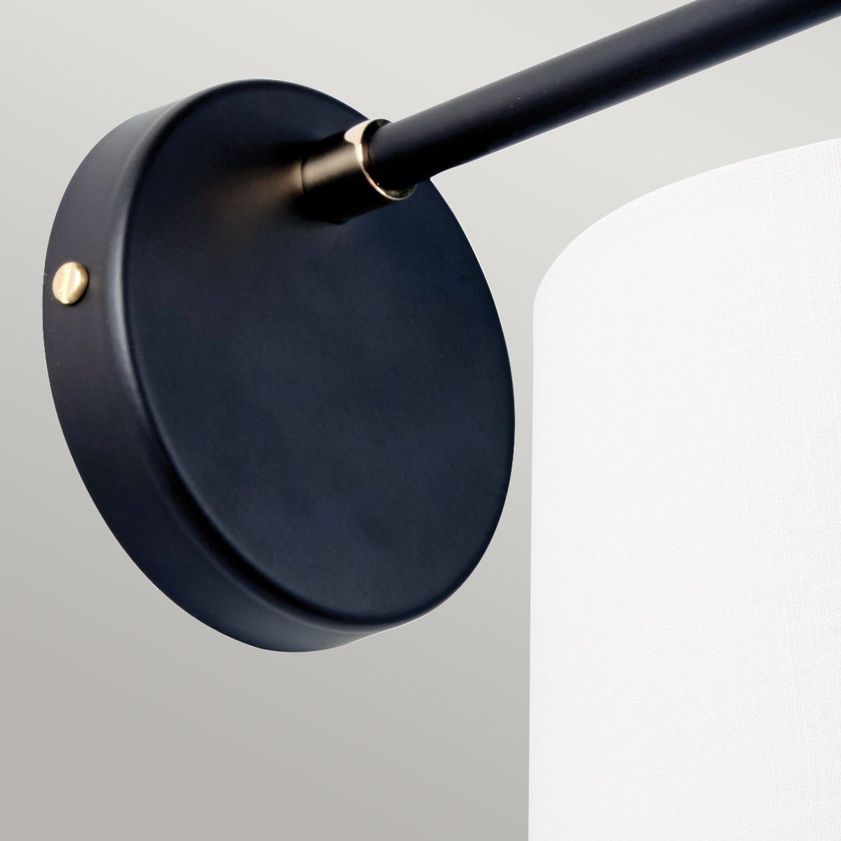 Balance 1-flammige Wandleuchte - Schwarz/poliertes Nickel mit weißem Schirm - Elsteadlighting - leuchtengrosshandel24