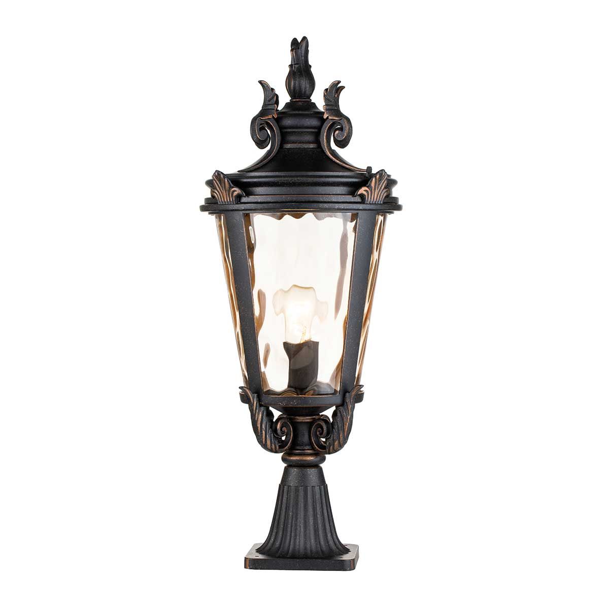 Baltimore 1 - flammige große Standlaterne - verwitterte Bronze - Elsteadlighting - BT3 - L