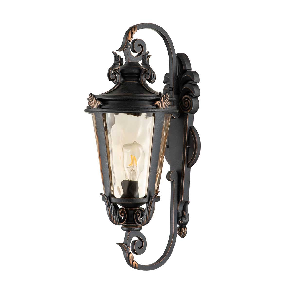 Baltimore 1 - flammige große Wandlaterne - verwitterte Bronze - Elsteadlighting - BT1 - L