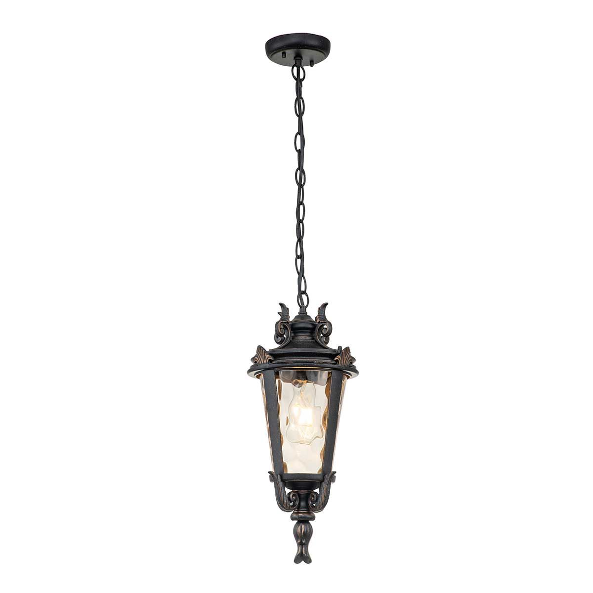 Baltimore 1 - flammige mittelgroße Kettenlaterne - verwitterte Bronze - Elsteadlighting - BT8 - M