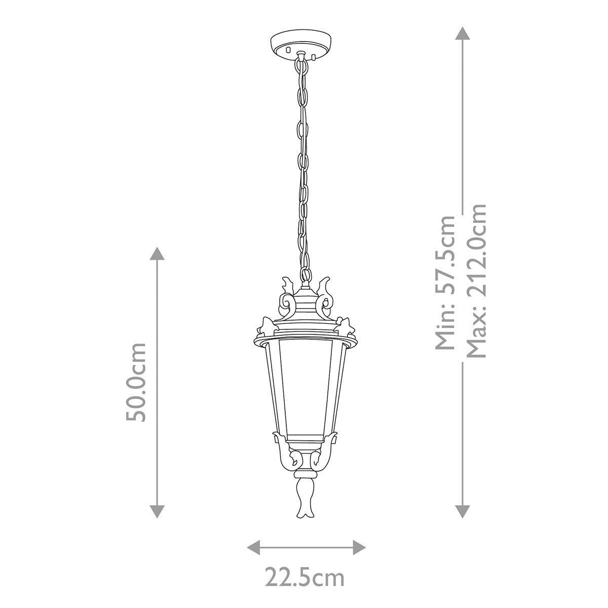 Baltimore 1 - flammige mittelgroße Kettenlaterne - verwitterte Bronze - Elsteadlighting - BT8 - M