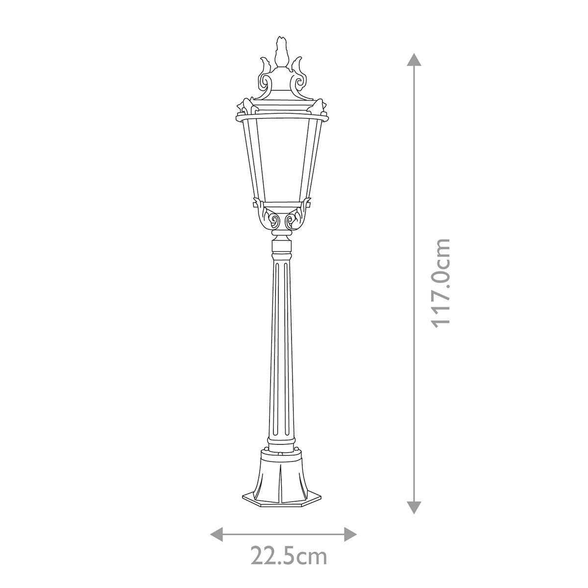 Baltimore 1 - flammige, mittelgroße Säule - verwitterte Bronze - Elsteadlighting - BT4 - M
