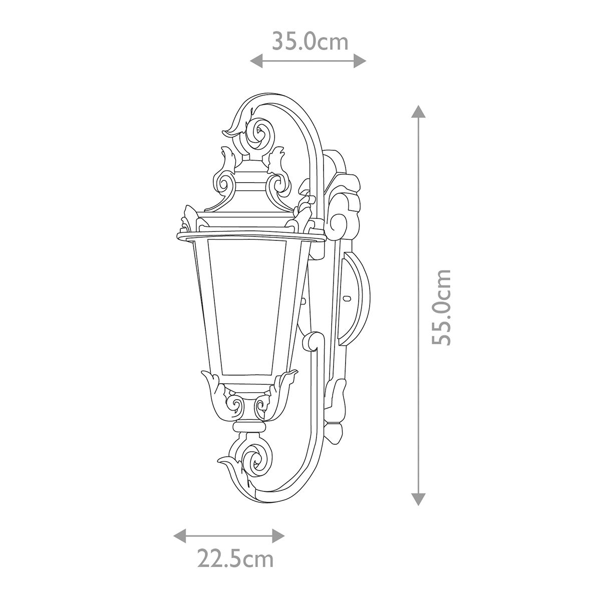 Baltimore 1 - flammige mittelgroße Wandlaterne - verwitterte Bronze - Elsteadlighting - BT1 - M