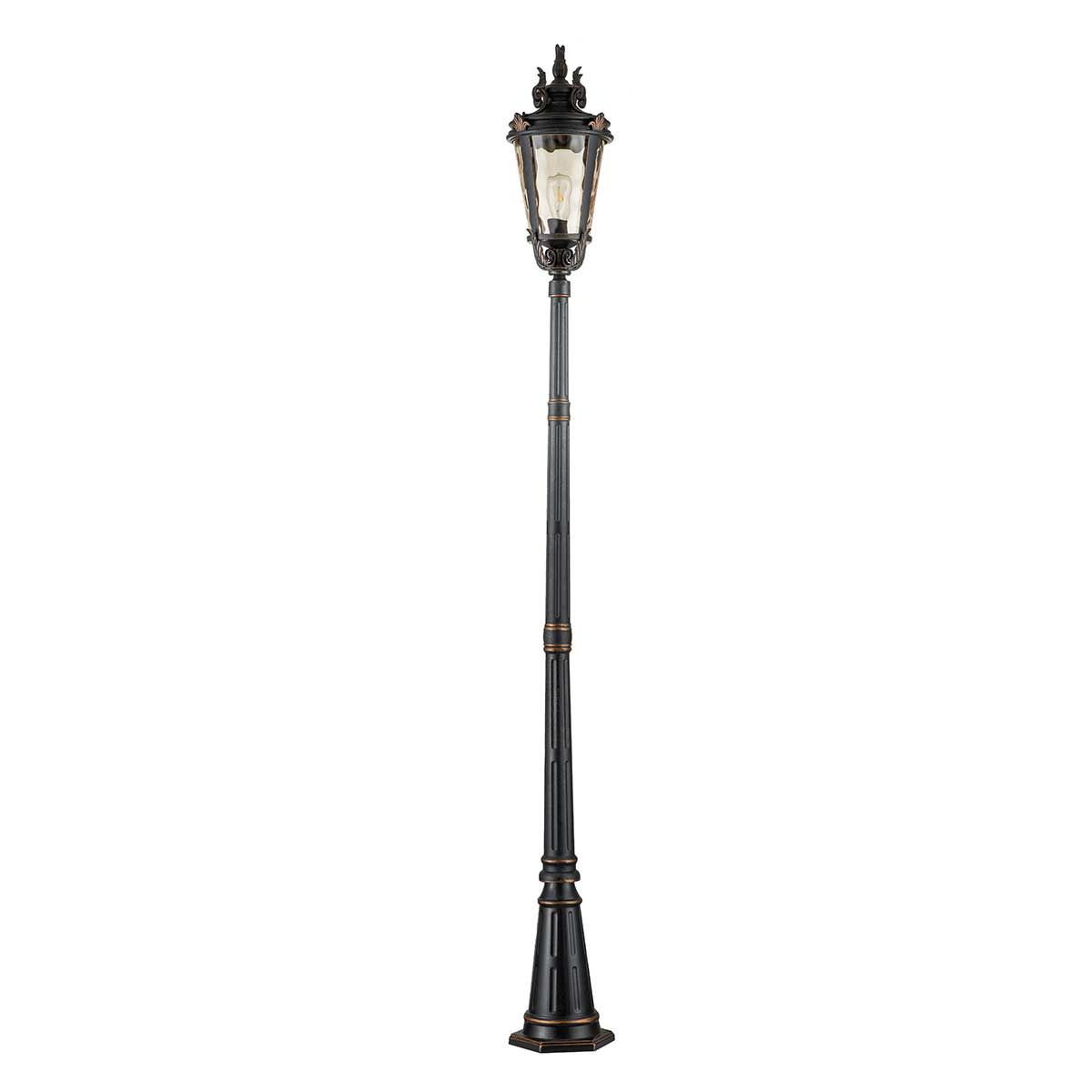 Baltimore 1 - flammiger großer Laternenpfahl - verwitterte Bronze - Elsteadlighting - BT5 - L