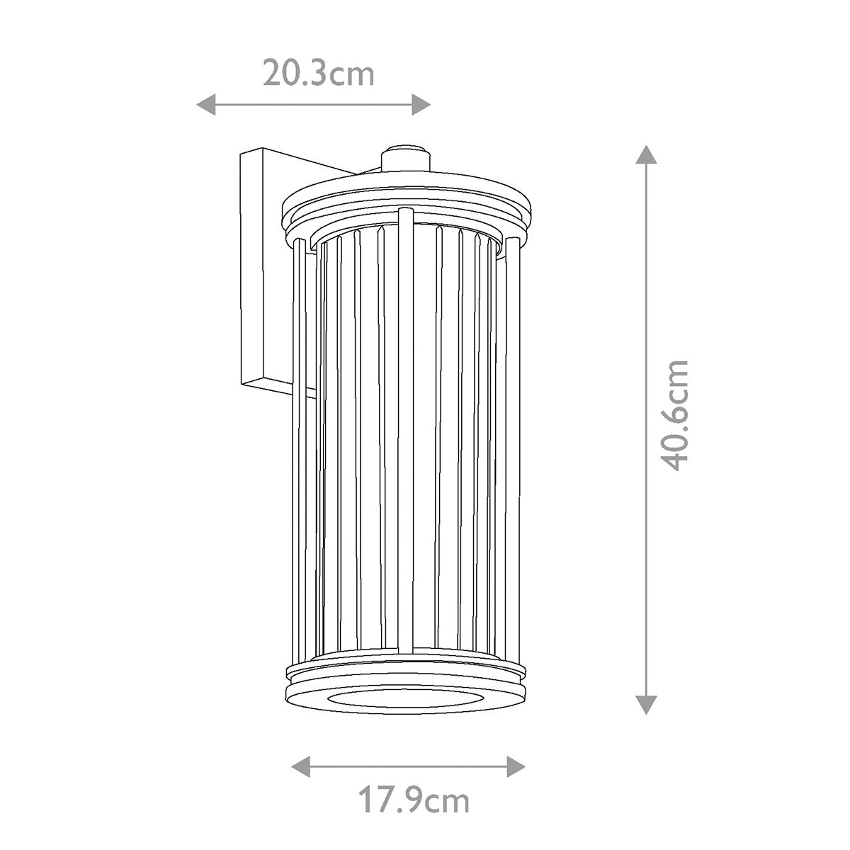 Barras 1 - flammige mittelgroße Wandlaterne - Schwarz - Elsteadlighting - KL - BARRAS2 - M - BK