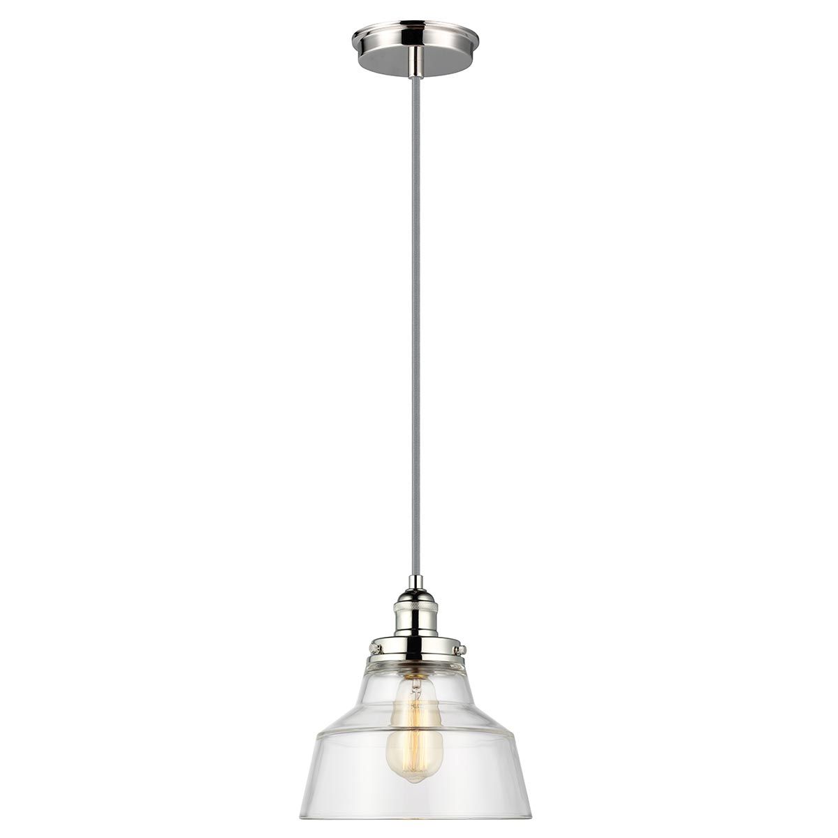 Baskin 1-flammige Pendelleuchte - Poliertes Nickel - Elsteadlighting - leuchtengrosshandel24