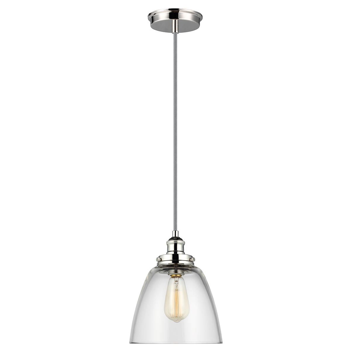 Baskin 1-flammige Pendelleuchte - Poliertes Nickel - Elsteadlighting - leuchtengrosshandel24