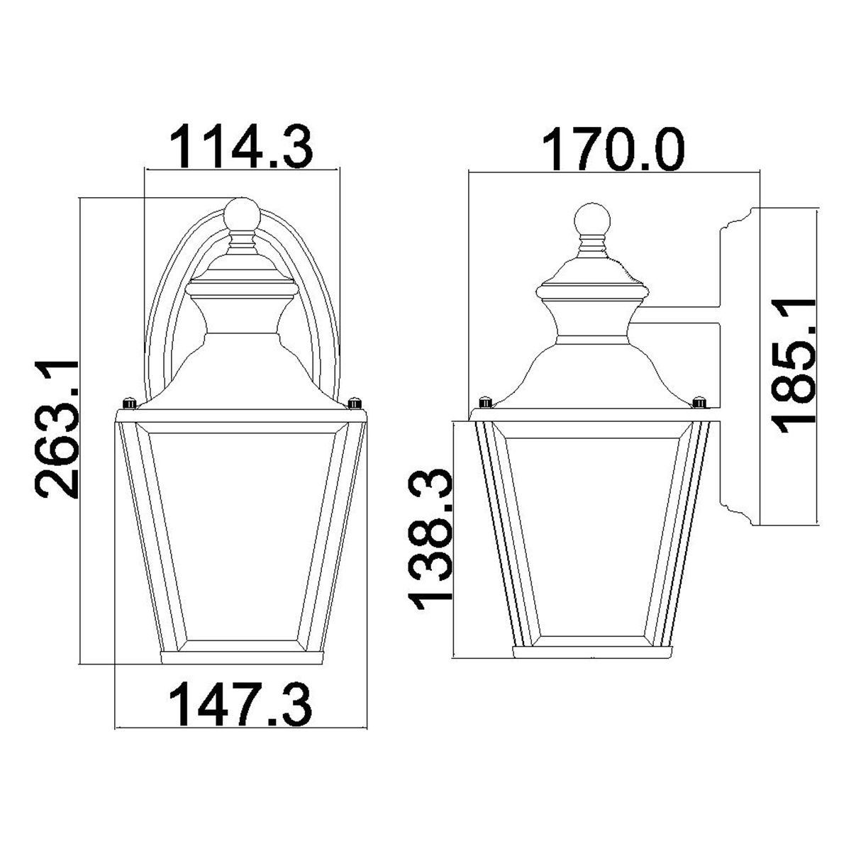 Bay Shore 1 - flammige kleine Außenwandleuchte, Messing poliert - Elsteadlighting - KL - BAY - SHORE2 - S