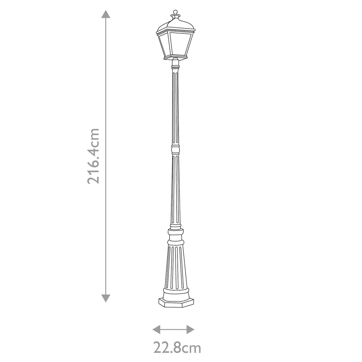 Bayview Laternenpfahl mit 1 Licht, Schwarz - Elsteadlighting - BAYVIEW - 5L - BK