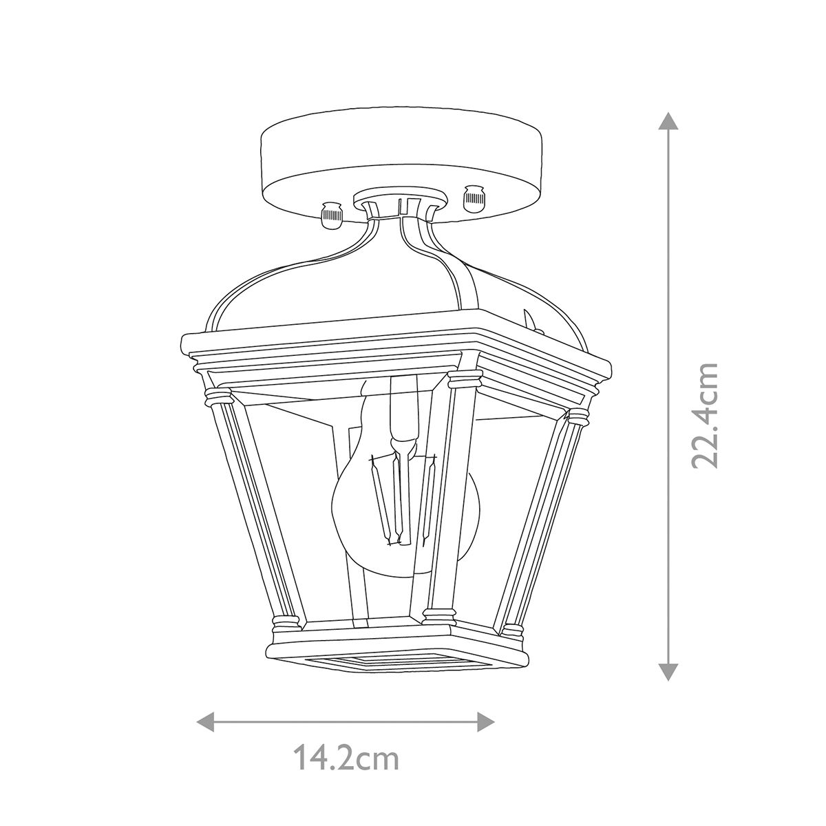Bayview Verandalaterne mit 1 Licht, Schwarz - Elsteadlighting - BAYVIEW - PORCH - BK