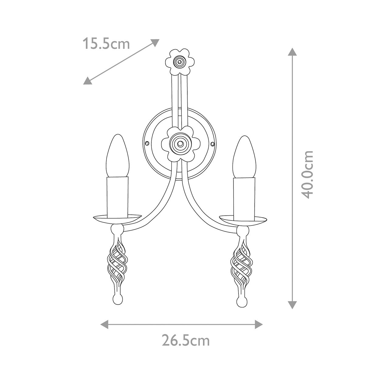 Belfry 2-flammige Wandleuchte - Schwarz - Elsteadlighting - leuchtengrosshandel24