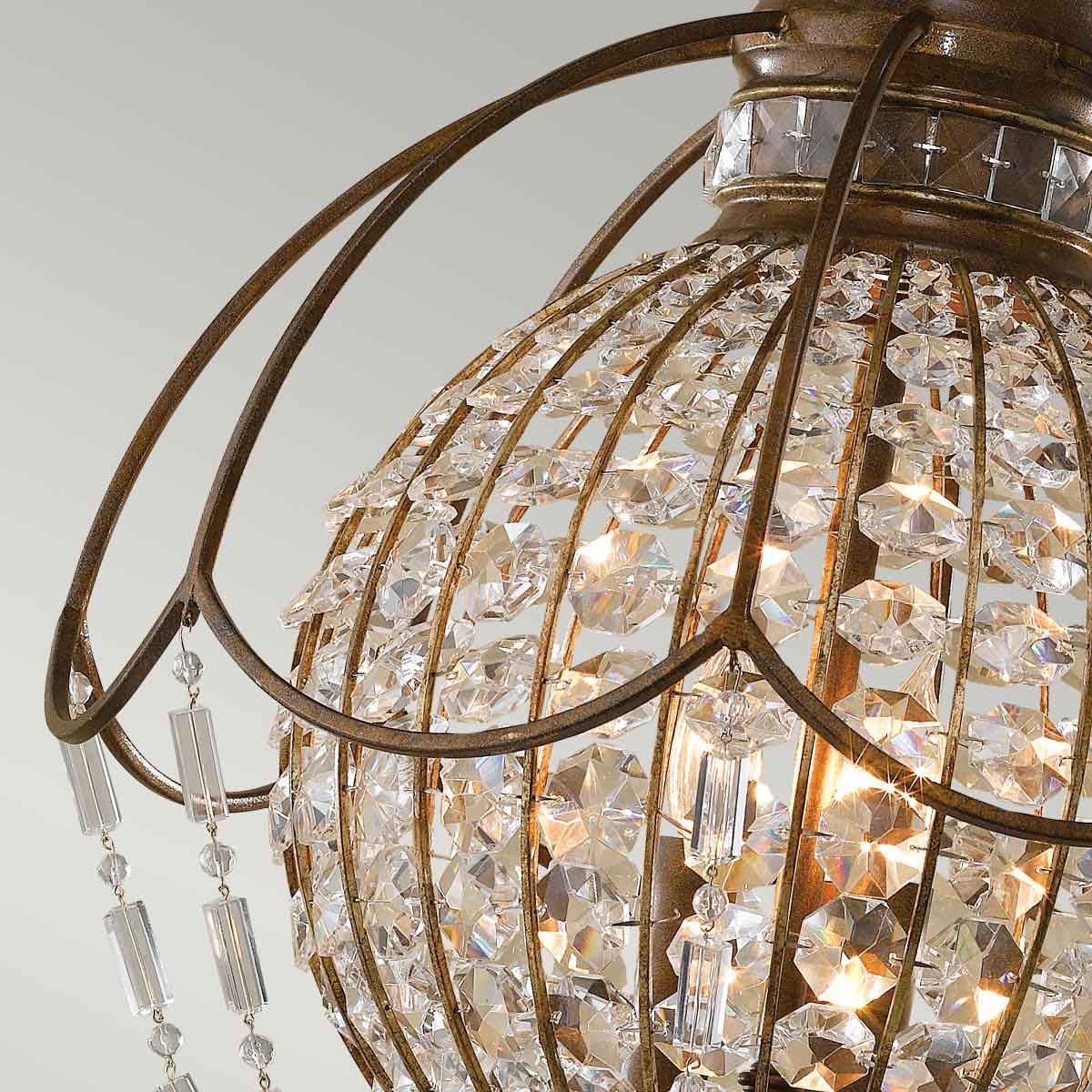 Bellini Kronleuchter mit 3 Lichtern, oxidierte Bronze/britische Bronze - Elsteadlighting - leuchtengrosshandel24