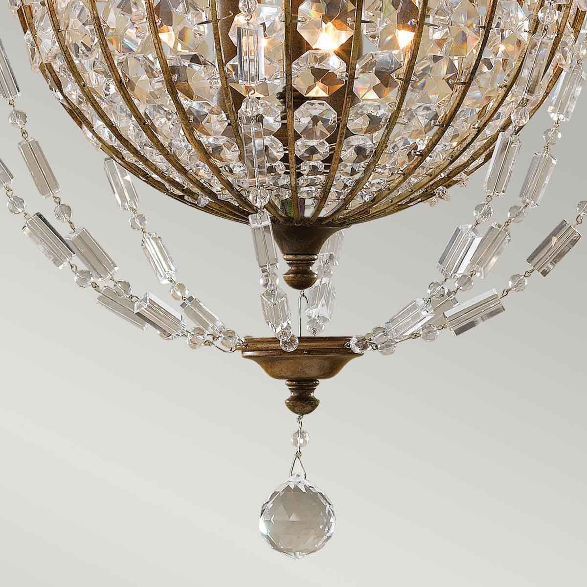Bellini Kronleuchter mit 3 Lichtern, oxidierte Bronze/britische Bronze - Elsteadlighting - leuchtengrosshandel24