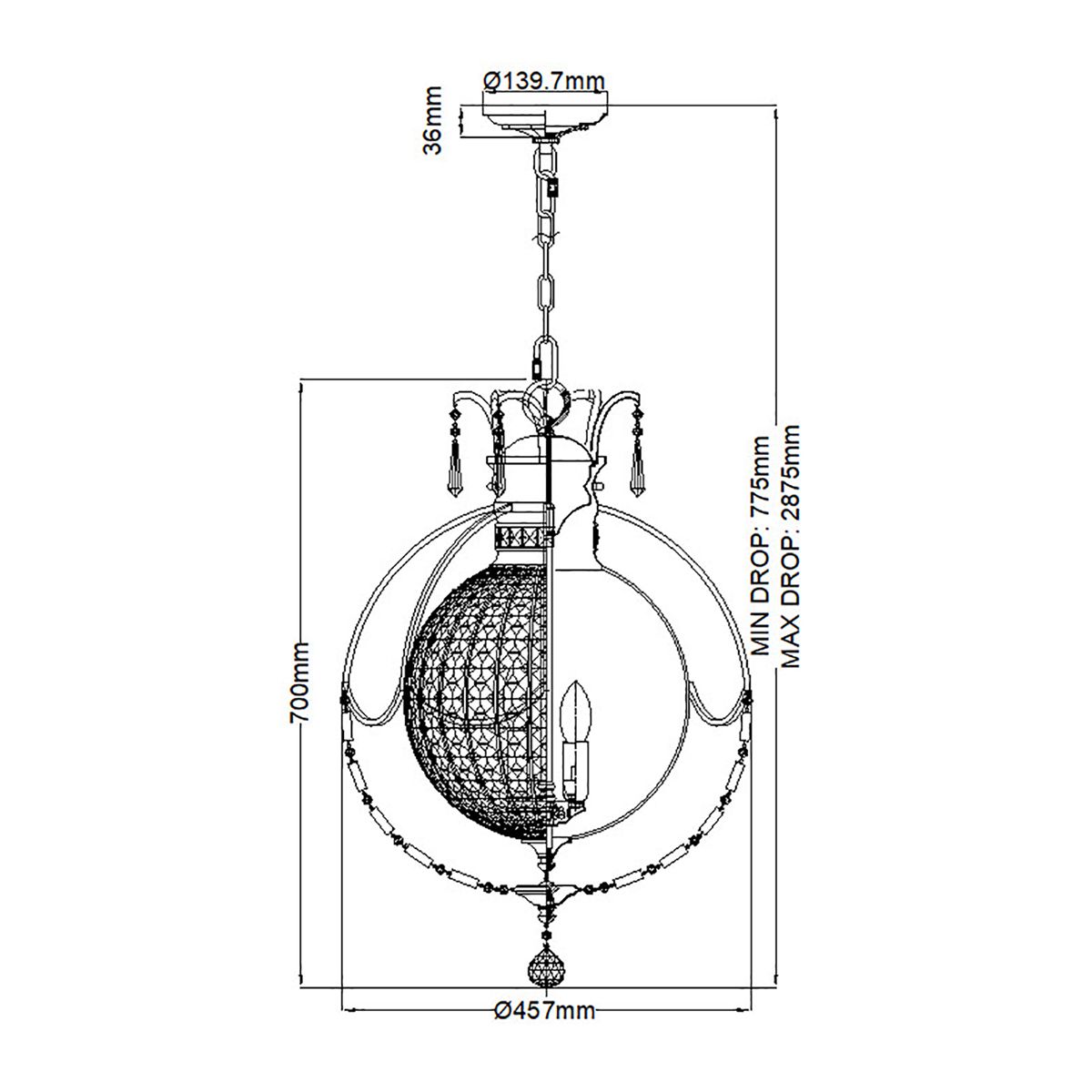 Bellini Kronleuchter mit 3 Lichtern, oxidierte Bronze/britische Bronze - Elsteadlighting - leuchtengrosshandel24