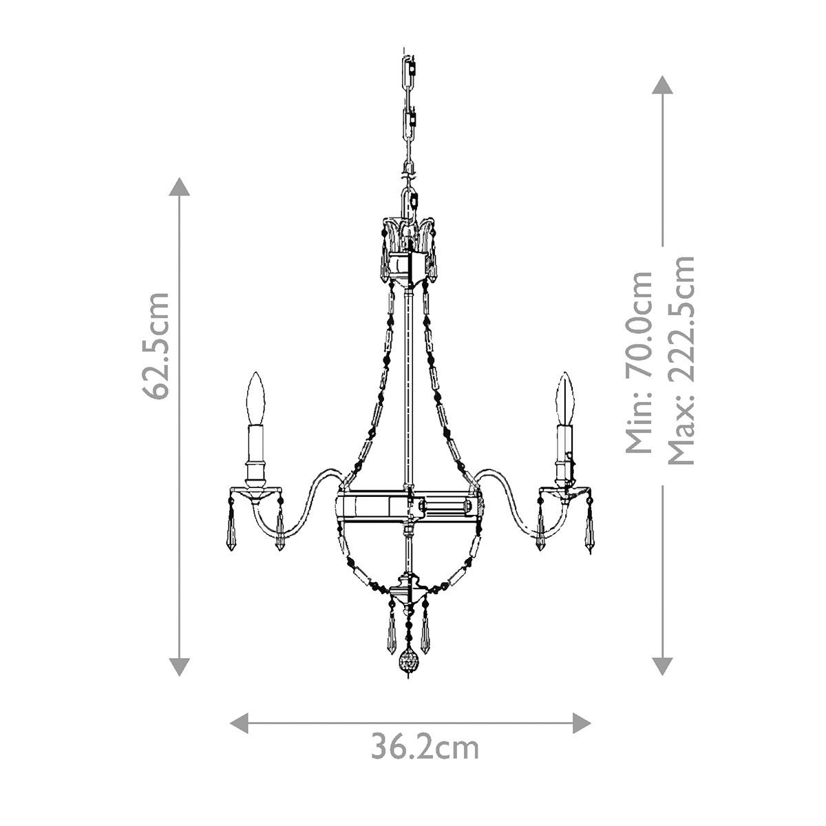 Bellini Kronleuchter mit 4 Lichtern – Oxidierte Bronze/Britische Bronze - Elsteadlighting - leuchtengrosshandel24
