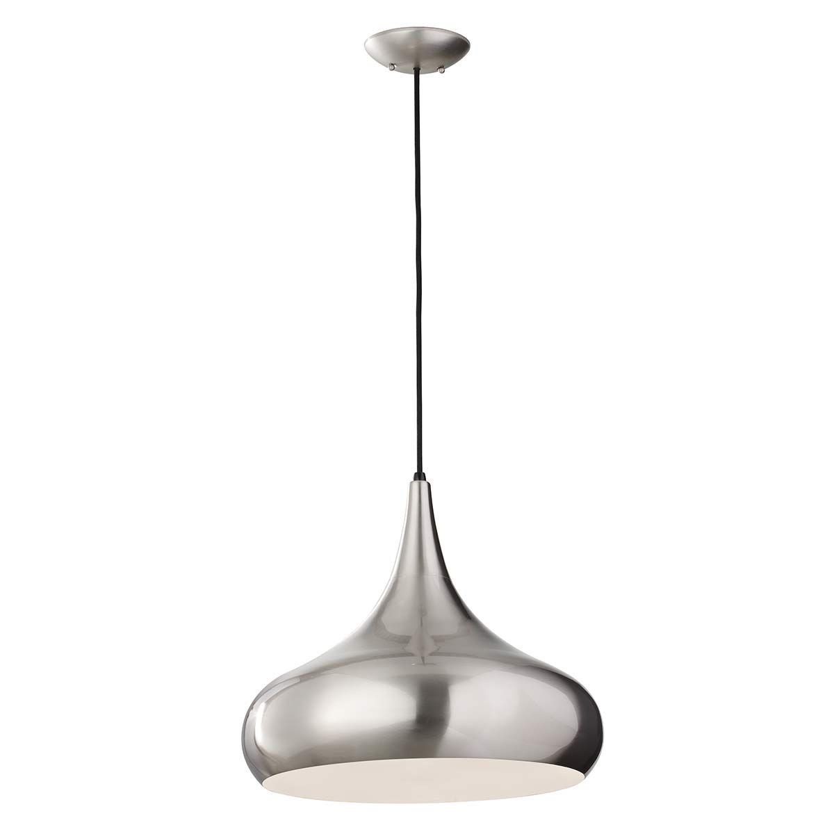 Beso Pendelleuchte, 1-flammig, groß, gebürsteter Stahl - Elsteadlighting - leuchtengrosshandel24