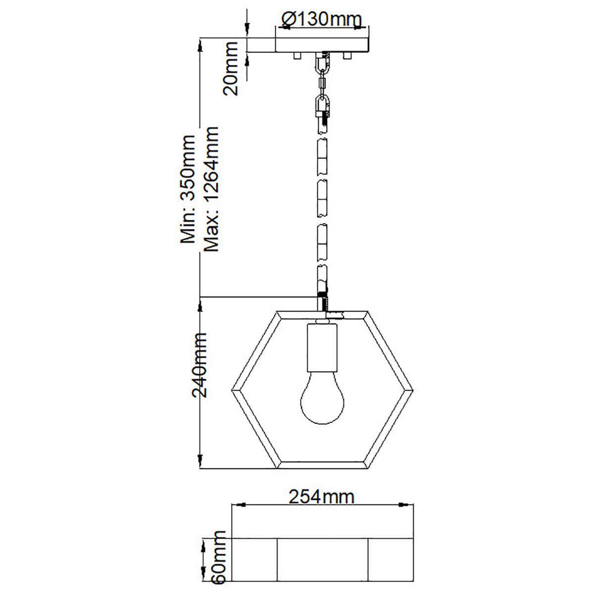 Bismarck 1-flammige Mini-Pendelleuchte - Erdschwarz - Elsteadlighting - leuchtengrosshandel24