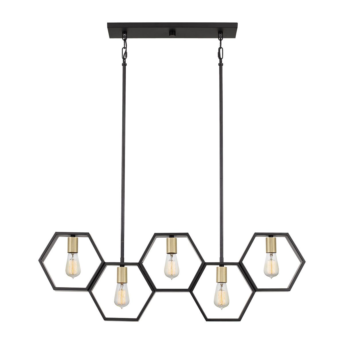 Bismarck 5-flammige lineare Pendelleuchte - Erdschwarz - Elsteadlighting - leuchtengrosshandel24