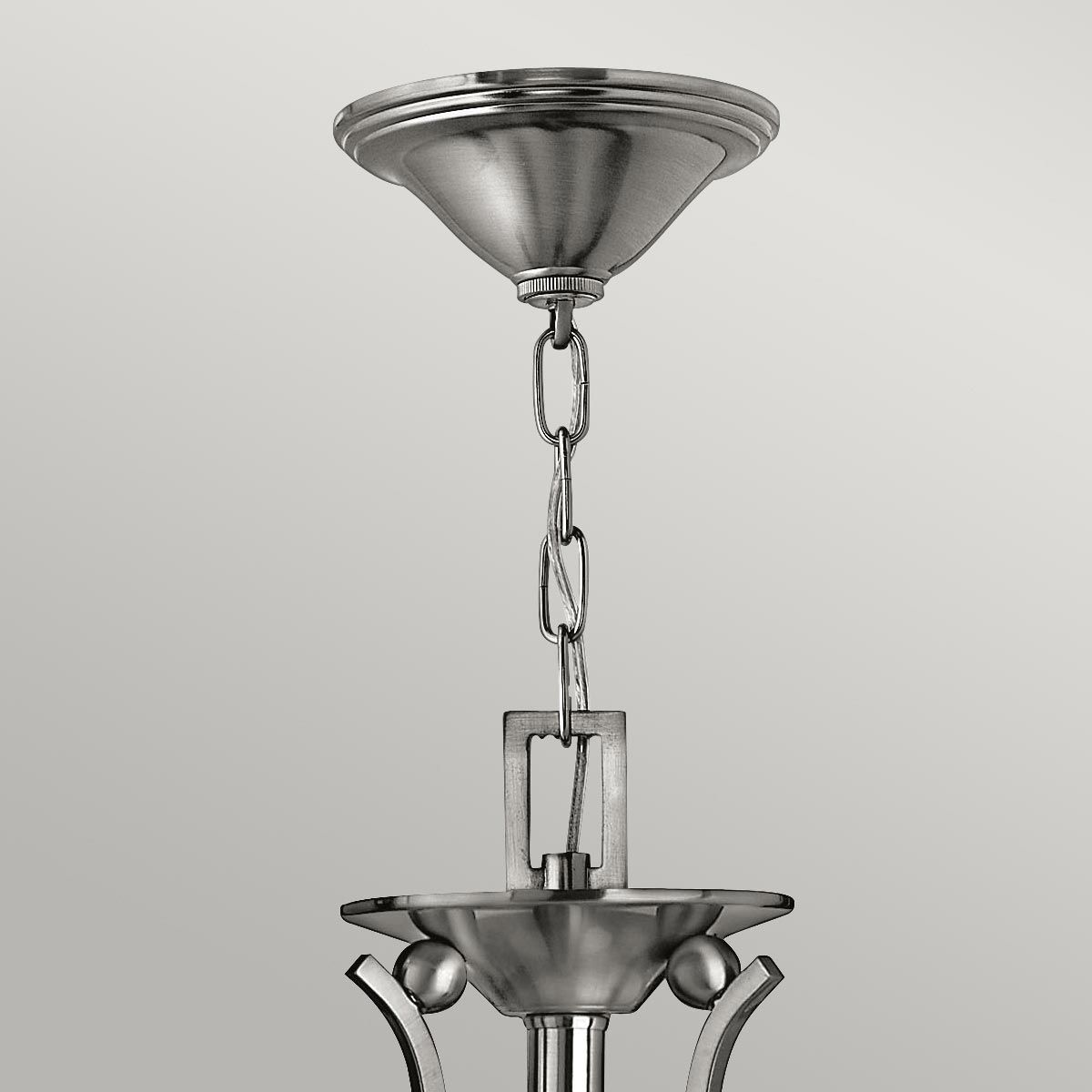 Bolla Kronleuchter mit 3 Lichtern, gebürstetes Nickel - Elsteadlighting - leuchtengrosshandel24