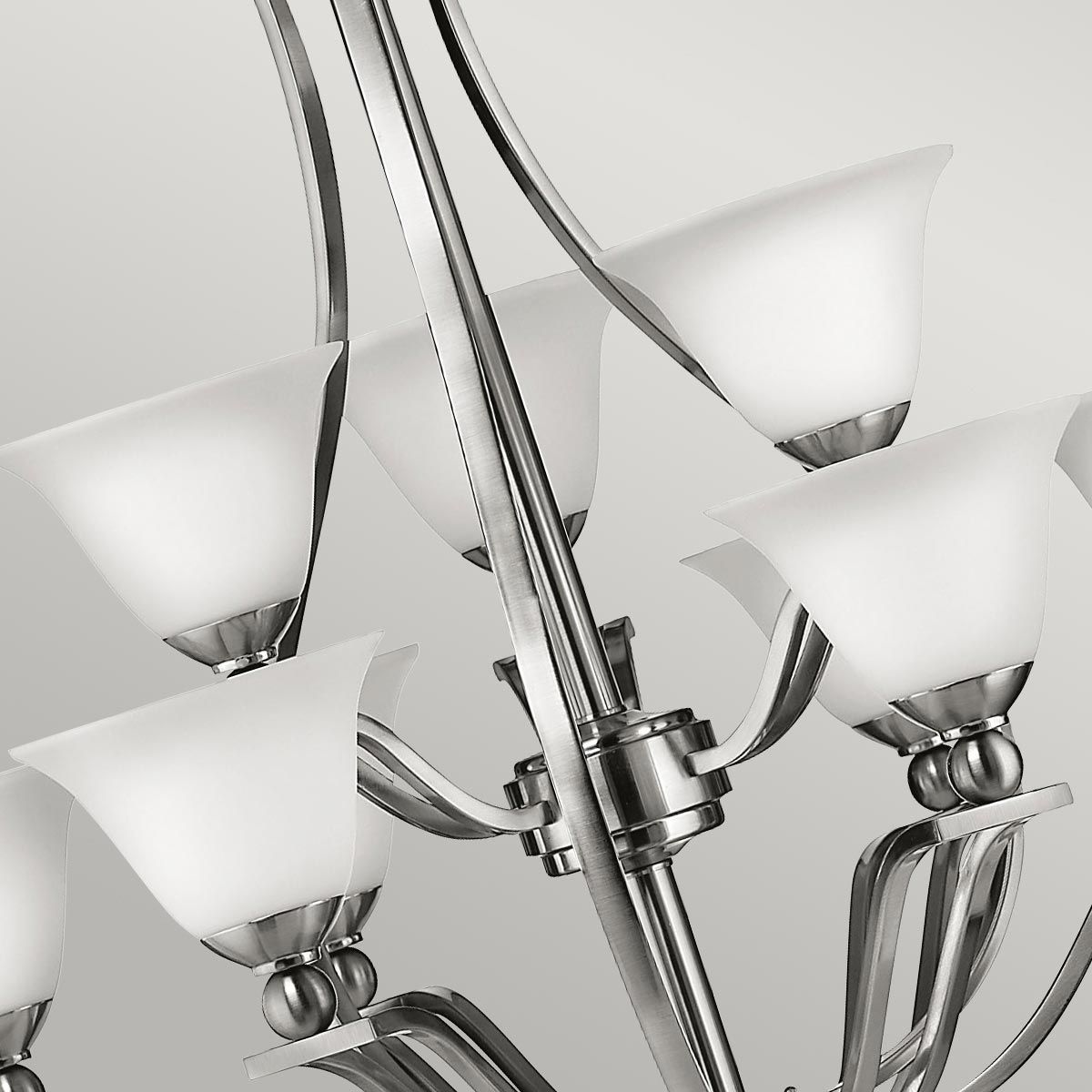 Bolla Kronleuchter mit 9 Lichtern, gebürstetes Nickel - Elsteadlighting - leuchtengrosshandel24