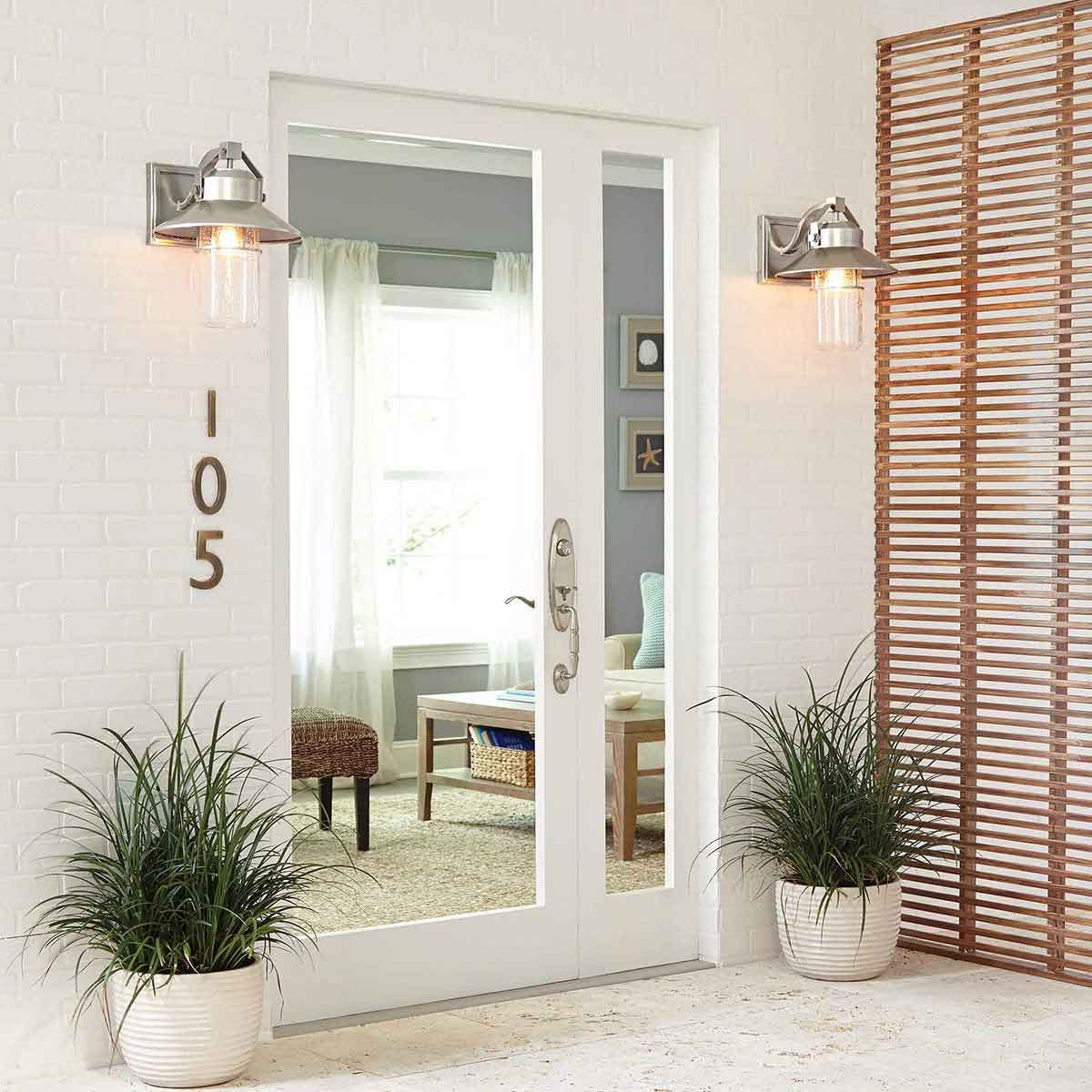 Boynton 1 - flammige kleine Wandlaterne, lackierter gebürsteter Stahl - Elsteadlighting - FE - BOYNTON2 - S