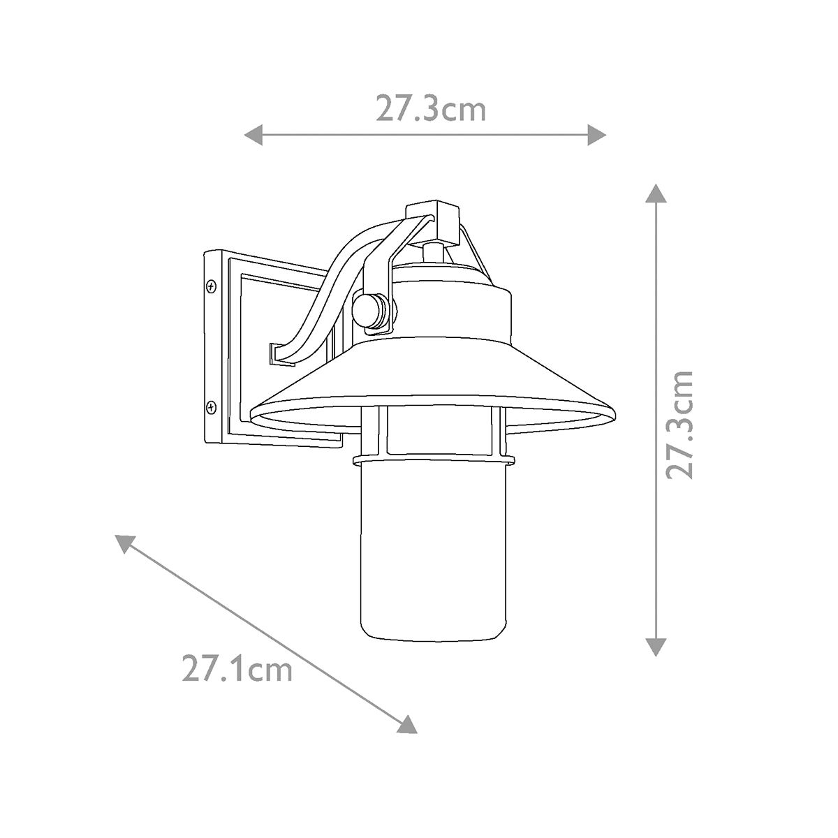 Boynton 1 - flammige kleine Wandlaterne, lackierter gebürsteter Stahl - Elsteadlighting - FE - BOYNTON2 - S