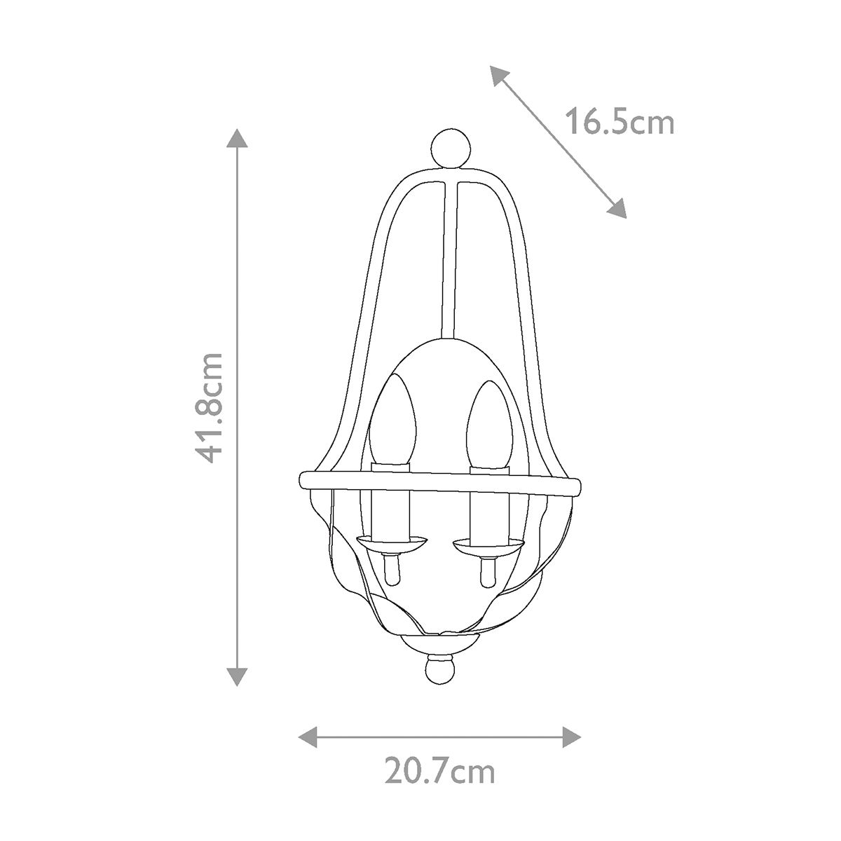 Bradbury 2-flammige Wandleuchte - Graue Esche - Elsteadlighting - leuchtengrosshandel24