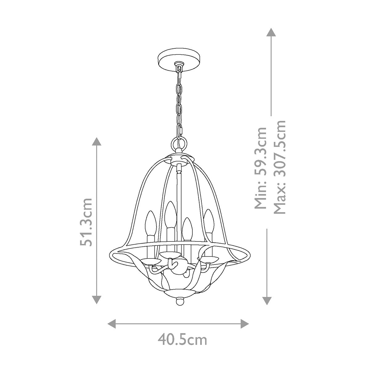 Bradbury 4-flammige Pendelleuchte - Graue Esche - Elsteadlighting - leuchtengrosshandel24