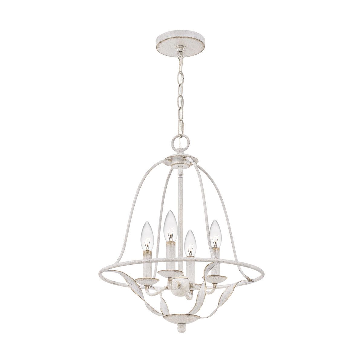 Bradbury Pendelleuchte mit 4 Lichtern - Antikweiß - Elsteadlighting - leuchtengrosshandel24