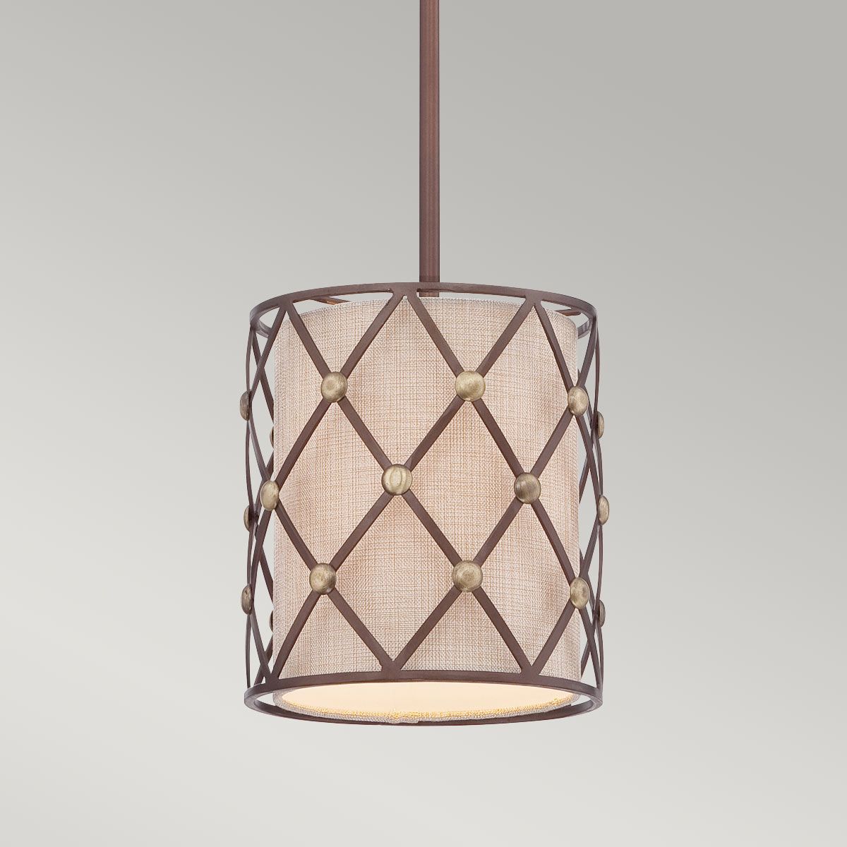 Braune Gitter-Mini-Pendelleuchte mit 1 Licht - Copper Canyon - Elsteadlighting - leuchtengrosshandel24