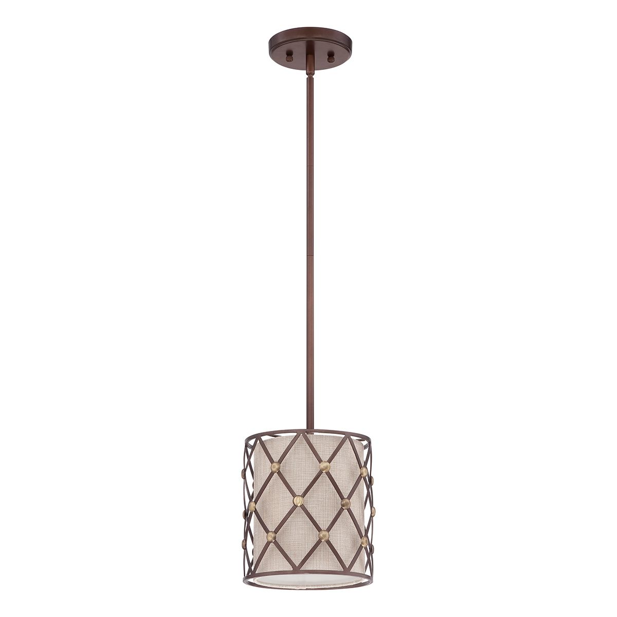 Braune Gitter-Mini-Pendelleuchte mit 1 Licht - Copper Canyon - Elsteadlighting - leuchtengrosshandel24