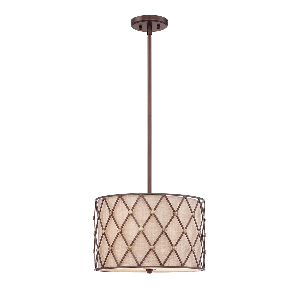 Braune Gitter-Pendelleuchte mit 3 mittleren Lichtern - Copper Canyon - Elsteadlighting - leuchtengrosshandel24
