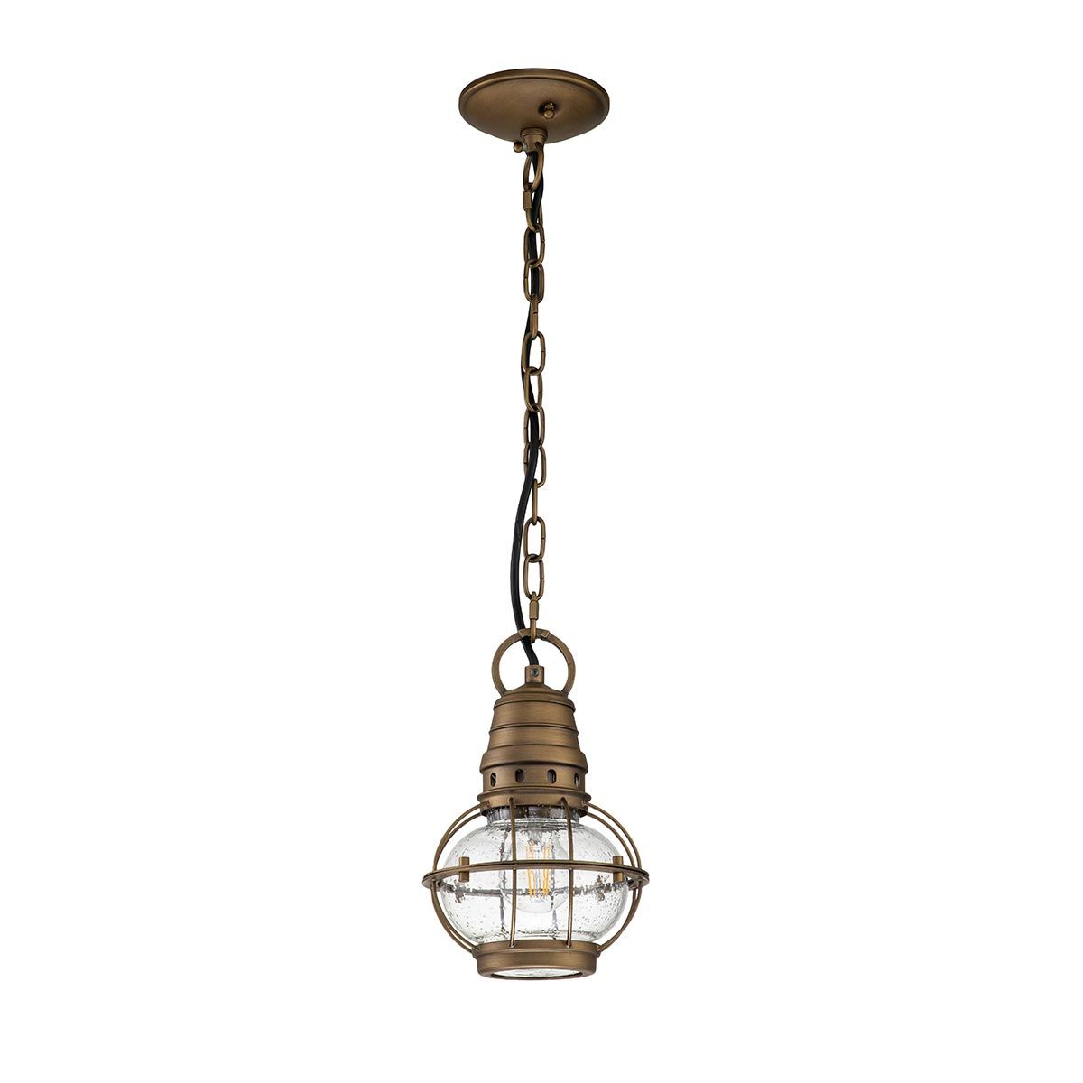 Bridgepoint 1 - flammige kleine Kettenlaterne - Naturmessing - Elsteadlighting - KL - BRIDGEPOINT8S - NBR