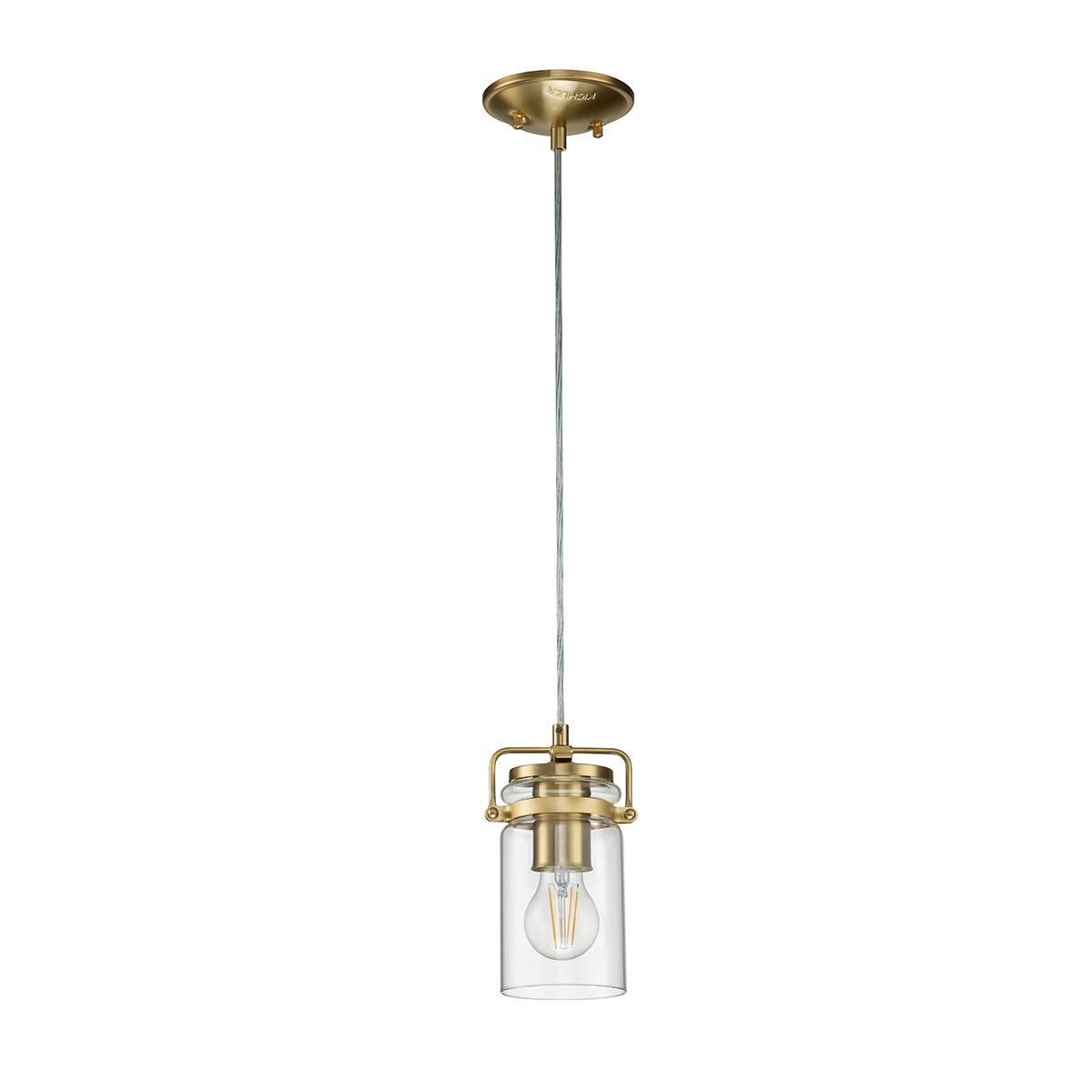 Brinley 1-flammige Mini-Pendelleuchte - Gebürstetes Messing - Elsteadlighting - leuchtengrosshandel24