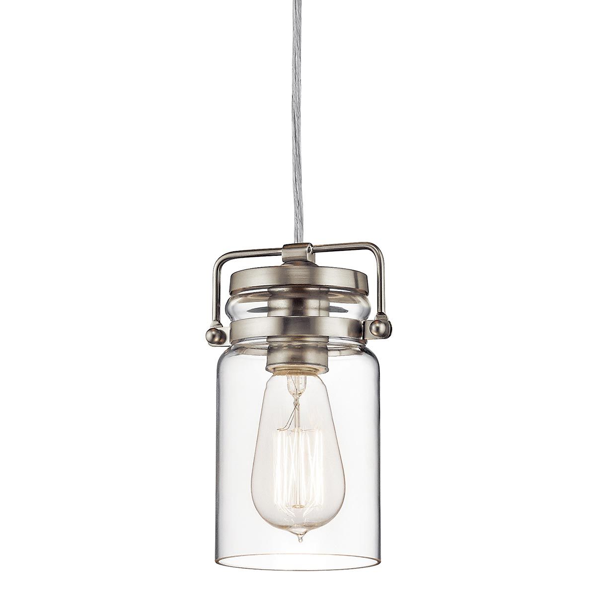 Brinley 1-flammige Mini-Pendelleuchte - Gebürstetes Nickel - Elsteadlighting - leuchtengrosshandel24