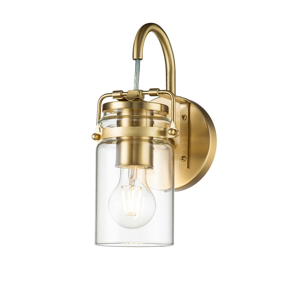 Brinley 1-flammige Wandleuchte - Gebürstetes Messing - Elsteadlighting - leuchtengrosshandel24