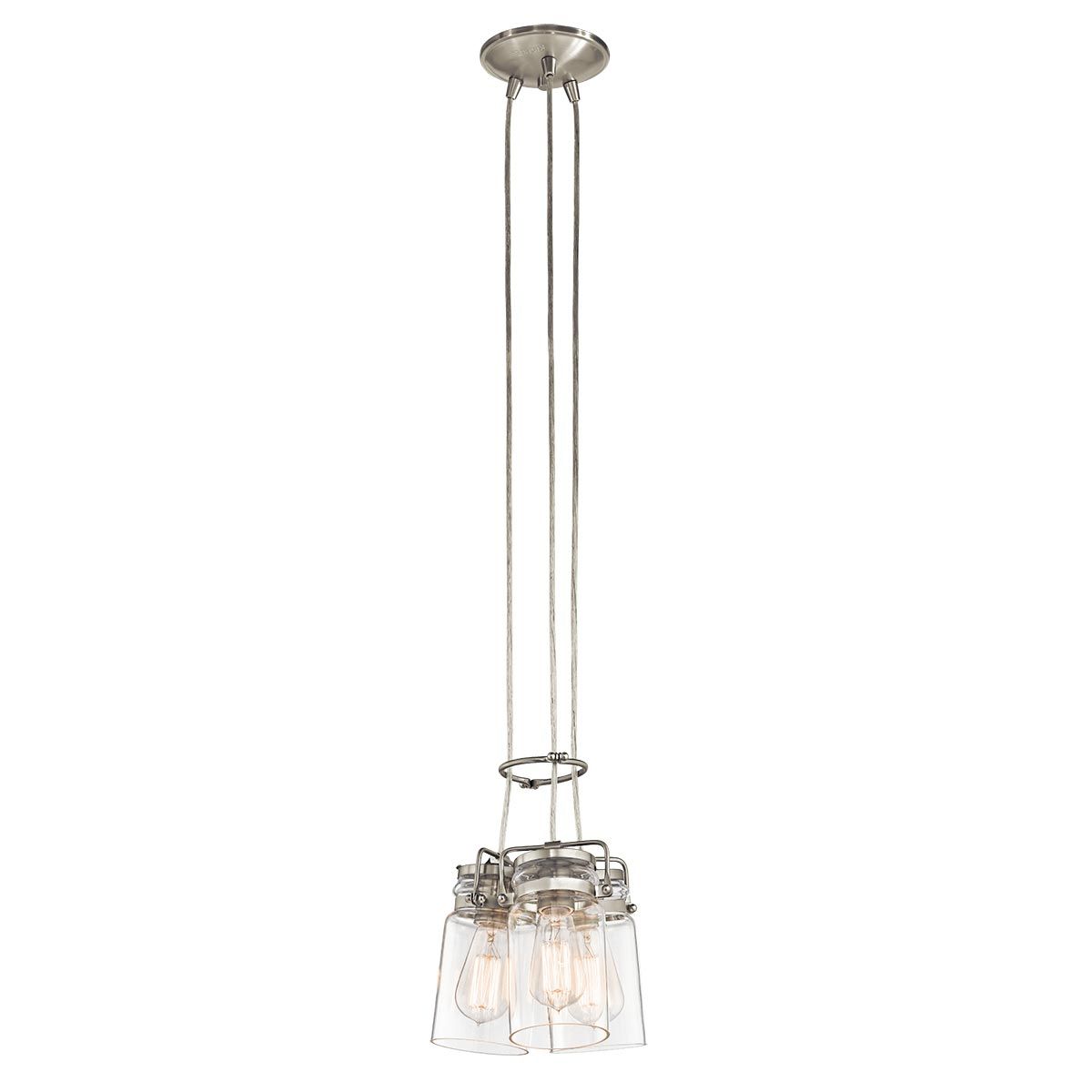 Brinley Pendelleuchte mit 3 Lichtern, gebürstetes Nickel - Elsteadlighting - leuchtengrosshandel24