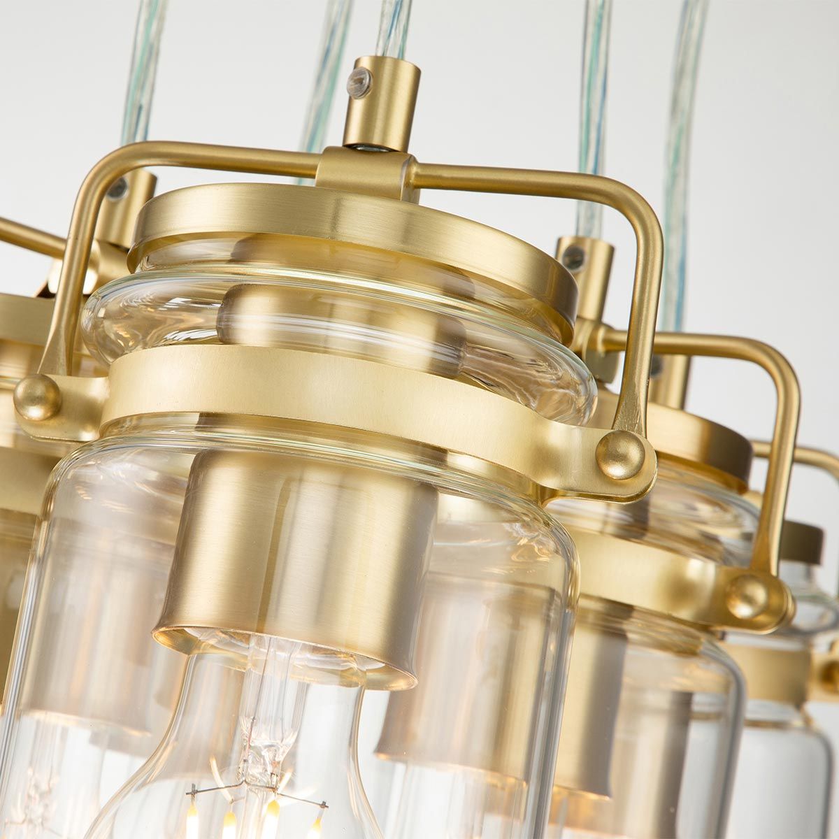 Brinley Pendelleuchte mit 6 Lichtern, gebürstetes Messing - Elsteadlighting - leuchtengrosshandel24