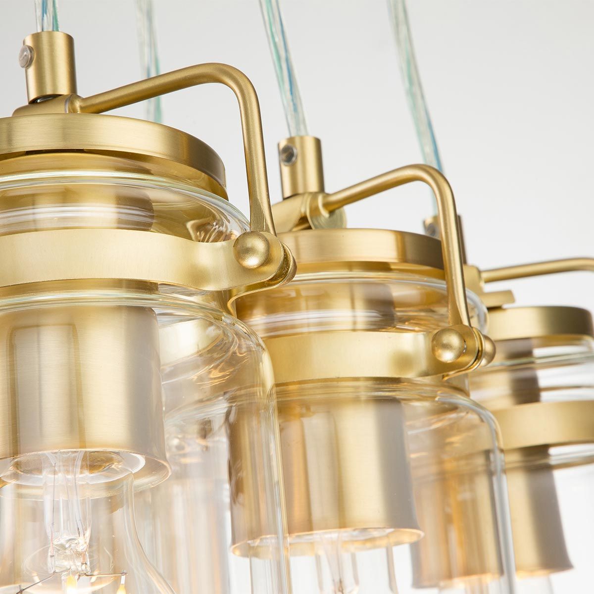 Brinley Pendelleuchte mit 6 Lichtern, gebürstetes Messing - Elsteadlighting - leuchtengrosshandel24