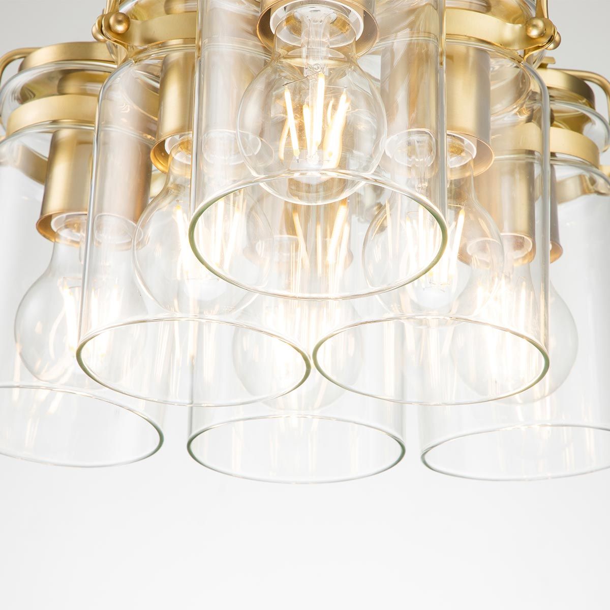 Brinley Pendelleuchte mit 6 Lichtern, gebürstetes Messing - Elsteadlighting - leuchtengrosshandel24