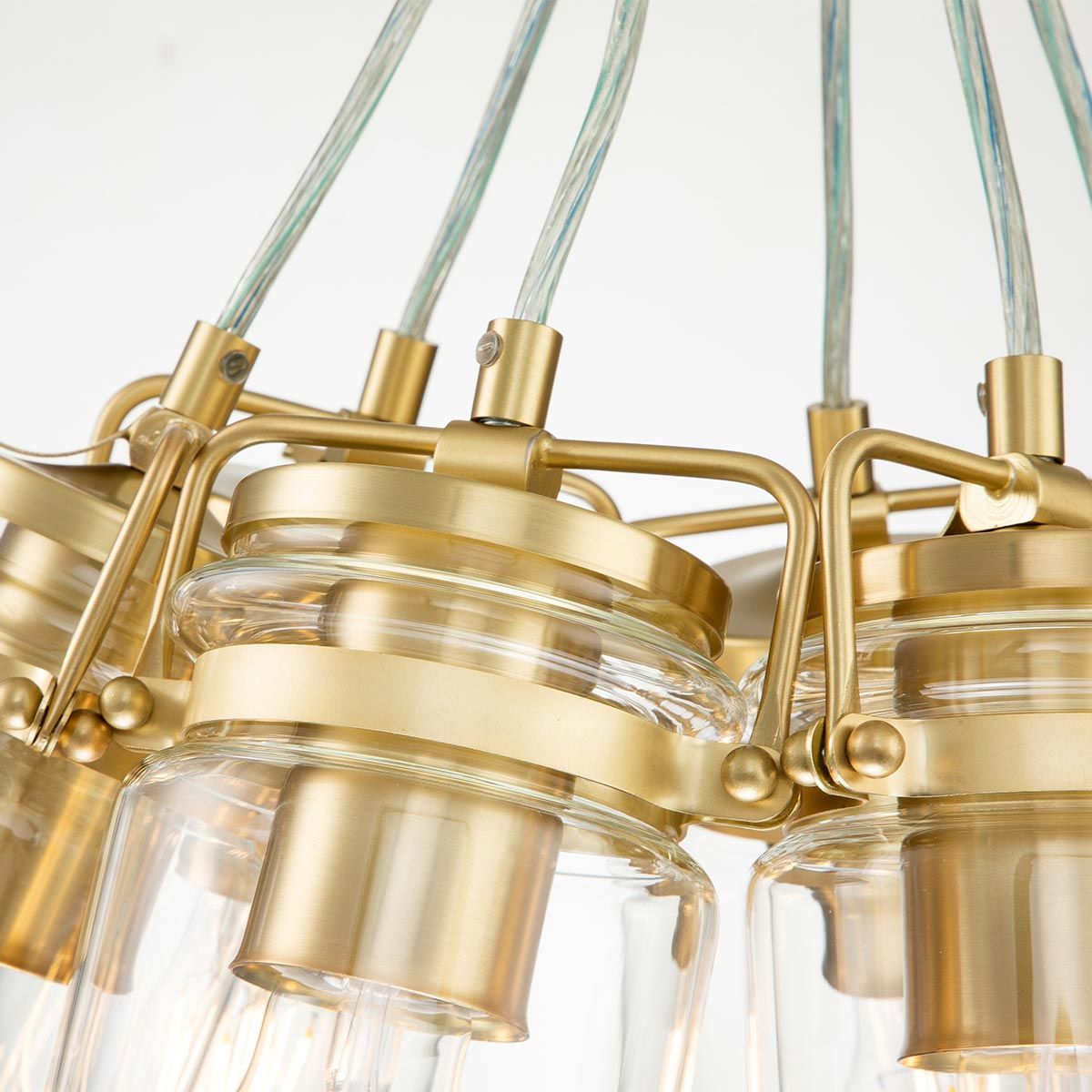 Brinley Pendelleuchte mit 6 Lichtern, gebürstetes Messing - Elsteadlighting - leuchtengrosshandel24