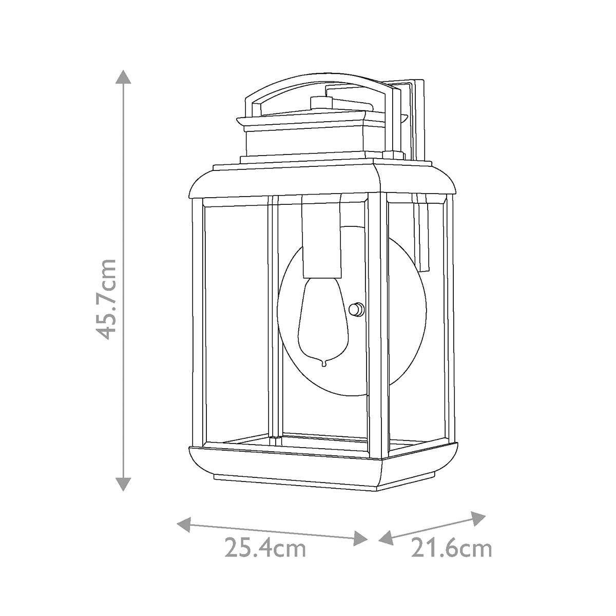 Byron 1 - flammige große Wandlaterne - Graphit mit Zinnreflektor - Elsteadlighting - QZ - BYRON - L - GR